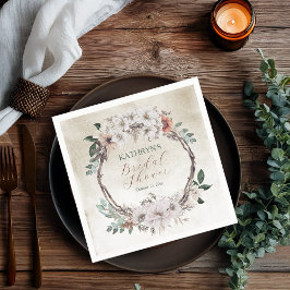 Servilleta De Papel Boho Muted Fall Floral Bridal Shower