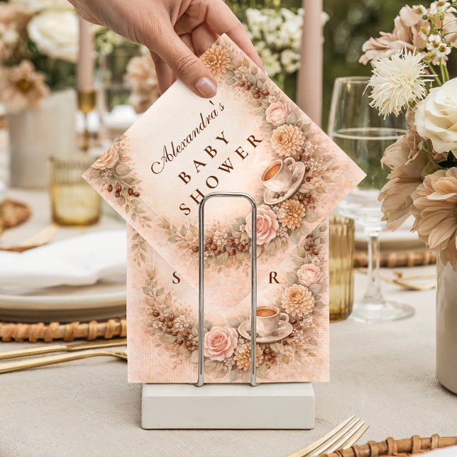 Servilleta De Papel Boho Neutral A Baby Is Brewing Baby Shower (Subido por el creador)