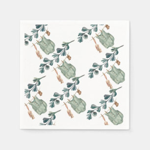 Servilleta De Papel Boho Neutral de Género   Baby Shower acuarela
