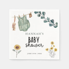 Servilleta De Papel Boho Neutral de Género | Baby Shower acuarela