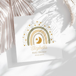 Servilleta De Papel Boho Neutral Rainbow Baby Shower