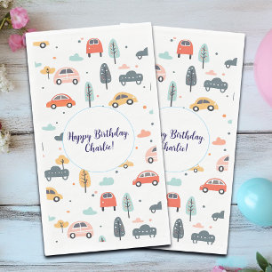 Servilleta De Papel Boho Niños Coches, Árboles y Nubes Patrón Cumpleañ