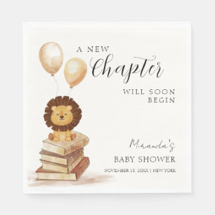 Servilleta De Papel Boho Nuevo Capítulo Globo de León Salvaje Baby Sho