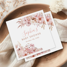 Servilleta De Papel Boho Otoño Floral Calabaza Baby Shower