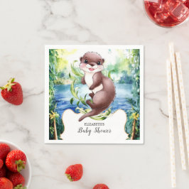 Servilleta De Papel Boho Otter Baby Shower