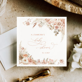 Servilleta De Papel Boho Pampas Grass Baby Shower