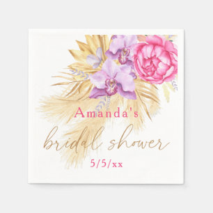 Servilleta De Papel Boho pampas hierba - Ducha de novia