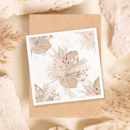 Servilleta De Papel Boho pampas hierba seca patrón acuarela desierto