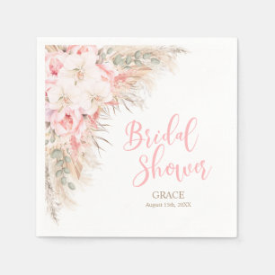 Servilleta De Papel Boho Pampas Orchids Peonies Neutral BRIDAL Shower