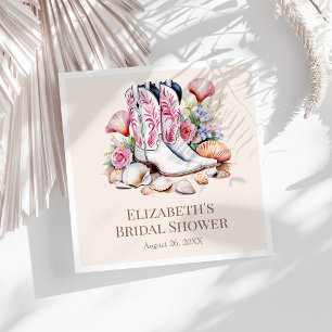 Servilleta De Papel Boho Pink Coastre Cowgirl Boots Bridal Shower