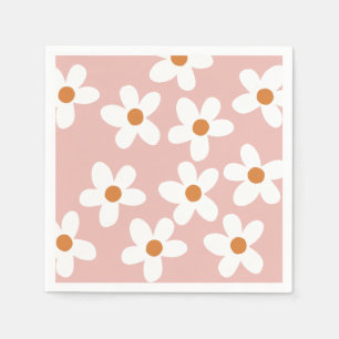Servilleta De Papel Boho Pink Daisy Cumpleaños