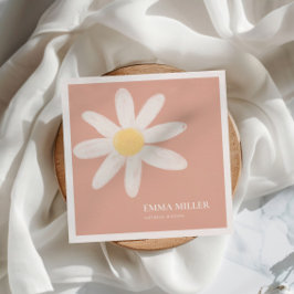 Servilleta De Papel Boho Pink Daisy Floral Napkins