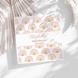 Servilleta De Papel Boho Pink Rainbow Baby Shower Napkins