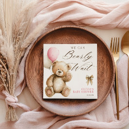 Servilleta De Papel Boho Podemos Esperar A Que Teddy Bear Baby Shower