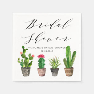 Servilleta De Papel Boho Potents Succulents y Cactus Bridal Shower