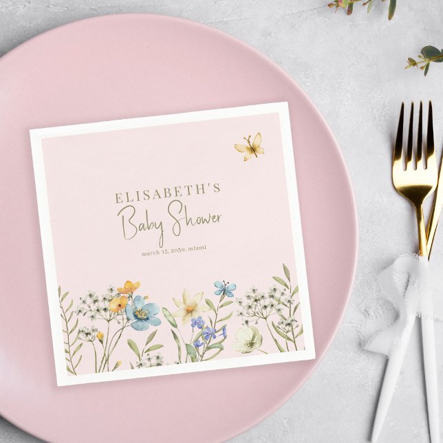 Servilleta De Papel Boho primavera floral chica personalizado ducha be (Subido por el creador)
