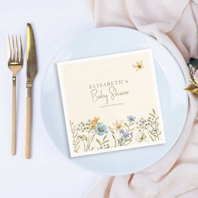 Servilleta De Papel Boho primavera floral ducha de bebé personalizada (Subido por el creador)
