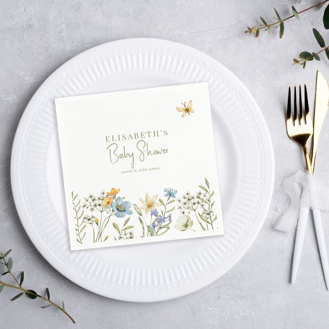 Servilleta De Papel Boho primavera floral ducha de bebé personalizada (Subido por el creador)
