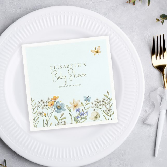 Servilleta De Papel Boho primavera floral niño personalizado ducha beb (Subido por el creador)
