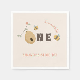 Servilleta De Papel Boho Primer día de la abeja primer cumpleaños de l