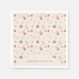 Servilleta De Papel Boho Primer día de la abeja primer cumpleaños de l