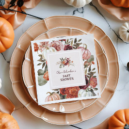 Servilleta De Papel Boho Pumpkin Floral Fall Baby Shower