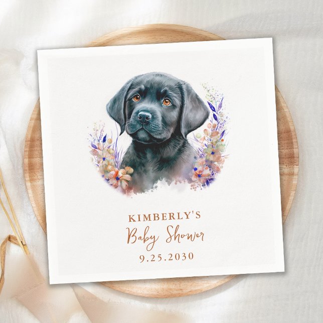 Servilleta De Papel Boho Puppy Dog Moderno Terracotta Baby Shower (Subido por el creador)
