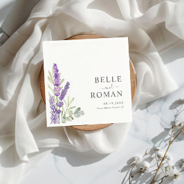 Servilleta De Papel Boho Purple Lavender Watercolor Wedding 