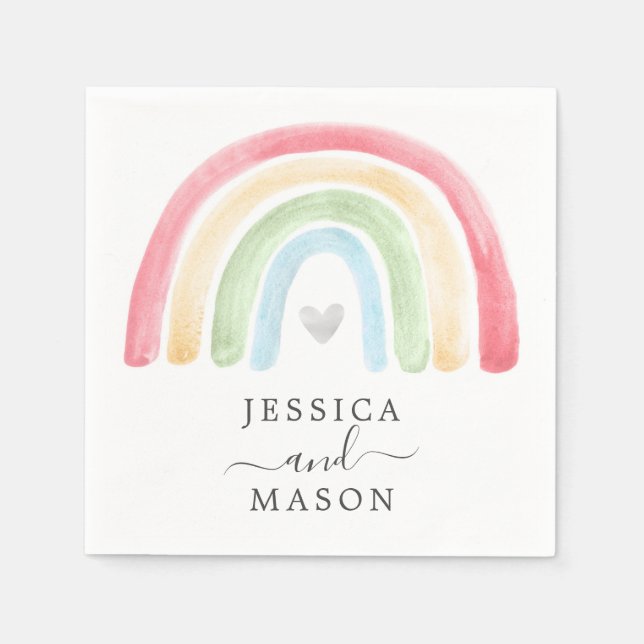 Servilleta De Papel Boho Rainbow Cocktail Napkin (Anverso)