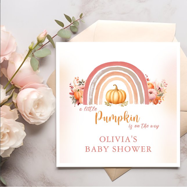 Servilleta De Papel Boho Rainbow Little Pumpkin Cae en Baby Shower (Subido por el creador)