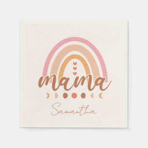 Servilleta De Papel Boho Rainbow Mama con las fases lunares
