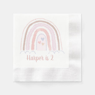 Servilleta De Papel Boho Rainbow Muted Pinks Cumpleaños