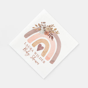 Servilleta De Papel Boho Rainbow Terracotta Brown Rust Baby Shower