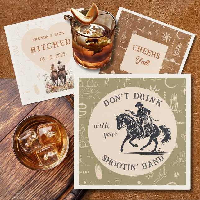 Servilleta De Papel Boho Ranch Boda Cowboy Paper Cocktail Napkin (Subido por el creador)