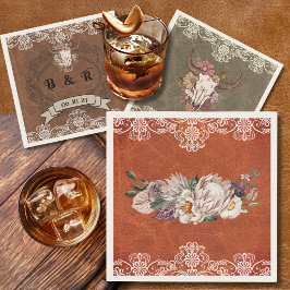 Servilleta De Papel Boho Ranch Boda Floral Papel Cocktail Napkin
