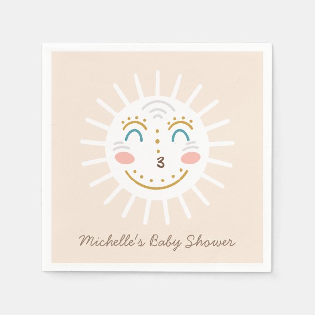 Servilleta De Papel Boho Ray of Sunshine con texto (Anverso)