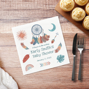 Servilleta De Papel Boho Retro Dreamcatcher Baby Shower