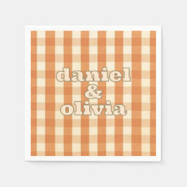 Servilleta De Papel Boho Retro Groovy Boda de onda colorida