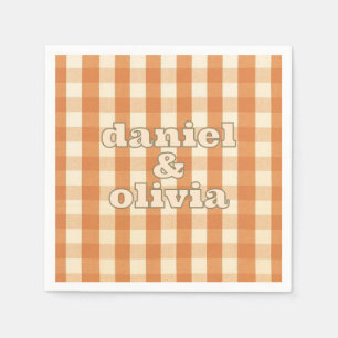 Servilleta De Papel Boho Retro Groovy Boda de onda colorida