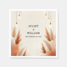 Servilleta De Papel Boho ruso del desierto Otumn Ombre Brown Boda