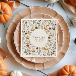 Servilleta De Papel Boho Rústico Calabaza Otoño Ducha Bridal