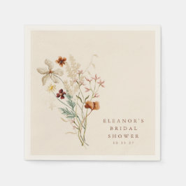 Servilleta De Papel Boho Rústico Flores de Prado Floral Baño Nupcial