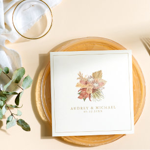 Servilleta De Papel Boho Rústico Seco Boda de hoja de palma floral