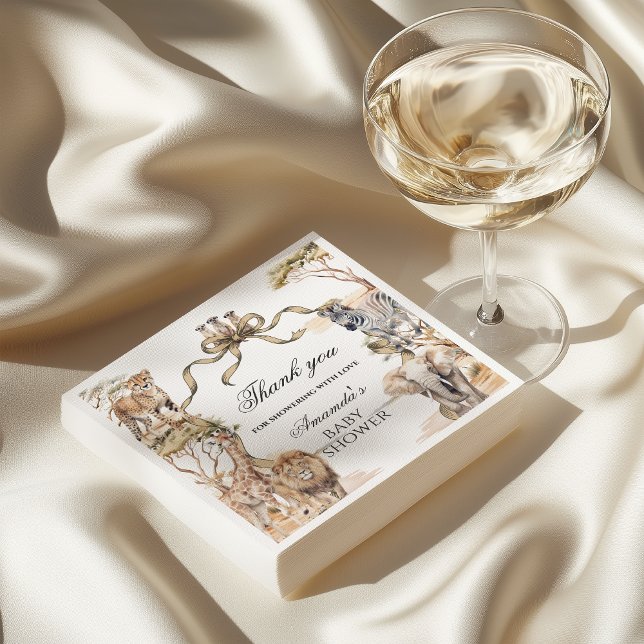 Servilleta De Papel Boho Safari Animals Gender Neutral Baby Shower (Subido por el creador)