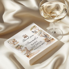Servilleta De Papel Boho Safari Animals Gender Neutral Baby Shower