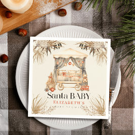 Servilleta De Papel Boho Santa Baby Navidades Crítica de Navidad Baby 