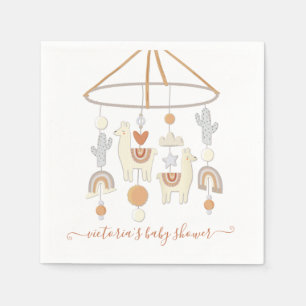Servilleta De Papel Boho Scandi Mobile Baby Shower Napkins