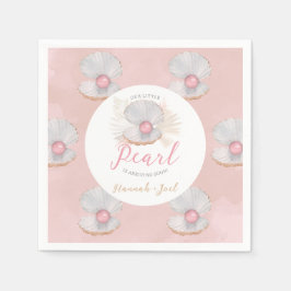Servilleta De Papel Boho Shell Pink Pearl Ocean Baby Shower
