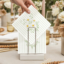 Servilleta De Papel Boho Silly Goose Daisy Sage Green Baby Shower