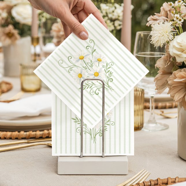 Servilleta De Papel Boho Silly Goose Daisy Sage Green Baby Shower (Subido por el creador)